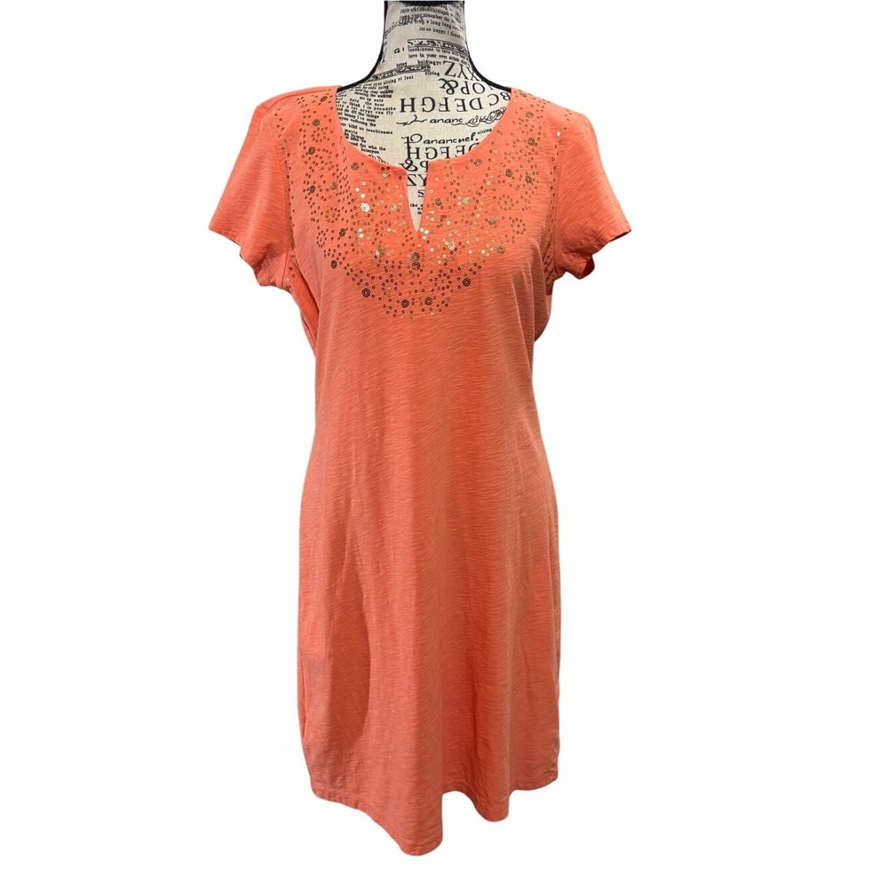 Tommy Bahama Coral Crewneck Short Sleeve Dress